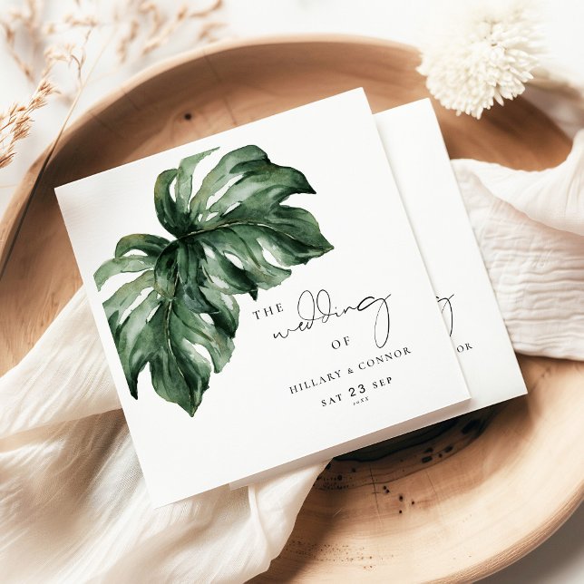 Servilleta De Papel Boda elegante Tropical Monstera (Subido por el creador)