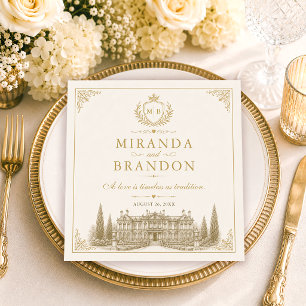 Servilleta De Papel Boda elegante vintage con dinero antiguo