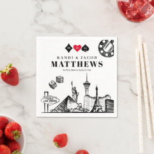 Servilleta De Papel Boda elegante y divertida en Las Vegas
