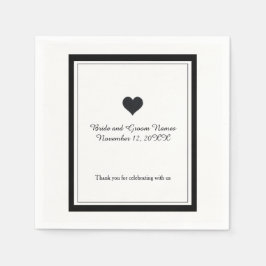 Servilleta De Papel Boda en Blanco y Negro