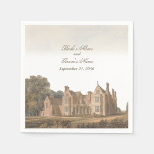 Servilleta De Papel Boda en Château Villa Manor Inglés Antiguo