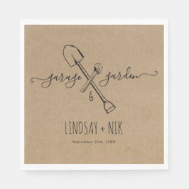 Servilleta De Papel Boda en el garaje y jardín / Fiesta de parejas