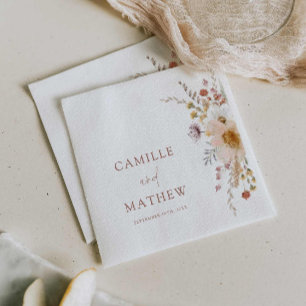 Servilleta De Papel Boda en el Jardín de Flores Silvestres