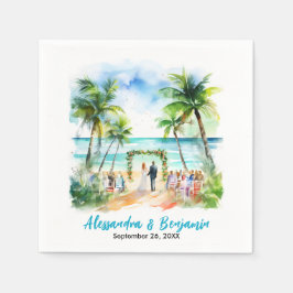 Servilleta De Papel Boda en la boda Beach Watercolor