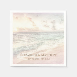 Servilleta De Papel Boda en la playa al atardecer | Boda en la costa