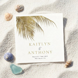 Servilleta De Papel Boda en la playa con elegante palma tropical
