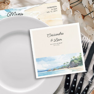 Servilleta De Papel Boda en la playa del océano de la isla tropical