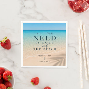 Servilleta De Papel Boda en la Playa Todo lo que Necesitamos es Amor