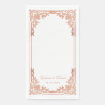 Boda en Rosa Dorado Elegante Vintage Letra Antigua