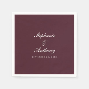 Servilleta De Papel Boda en Villa Toscana con Letra Burgundy