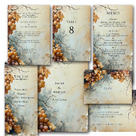 Servilleta De Papel Boda en Viñedo Elegante Acuarela  