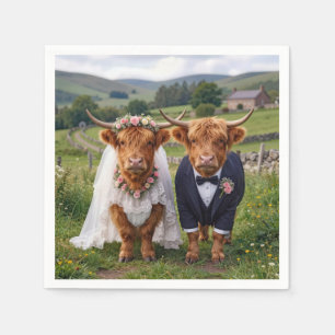 Servilleta De Papel Boda Escocesa Vacas Altas