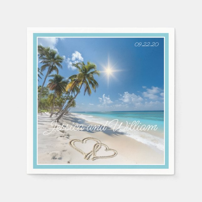 Servilleta De Papel Boda especial de verano (Anverso)