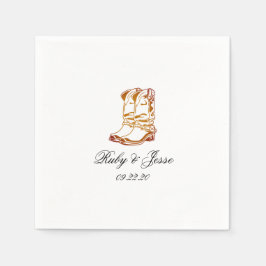 Servilleta De Papel Boda especial de Western Dark Brown