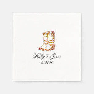 Servilleta De Papel Boda especial de Western Dark Brown