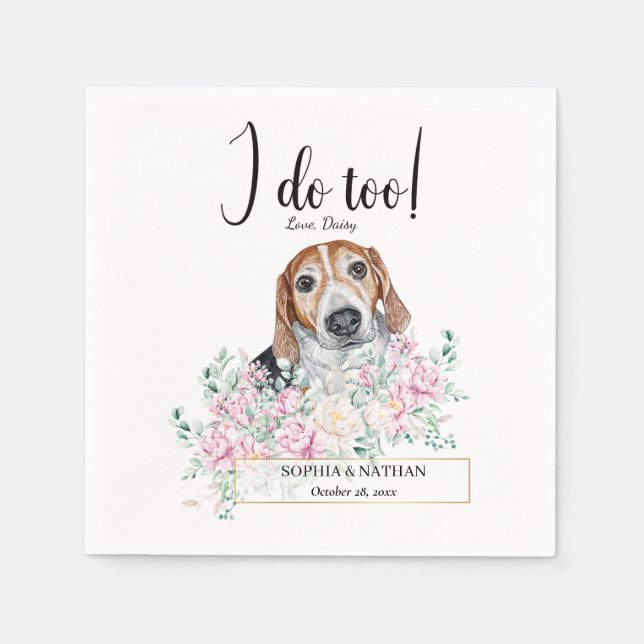 Servilleta De Papel Boda Estonio Hound Dog Cocktail Napkins (Anverso)