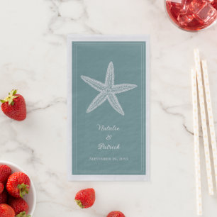 Servilleta De Papel Boda Estrella de Mar Teal