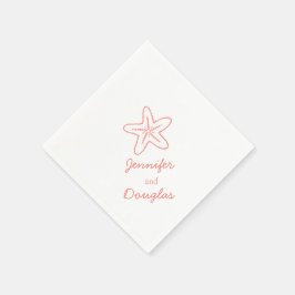 Servilleta De Papel Boda estrella del mar coralino rosa hoja de papel 