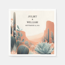 Servilleta De Papel Boda exitoso de Cacti, desierto de hojas de boho v