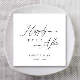 Servilleta De Papel Boda "Feliz siempre después" de blanco personaliza
