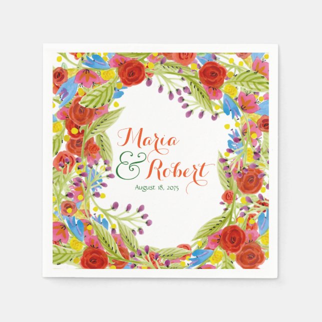 Servilleta De Papel Boda Fiesta (Anverso)