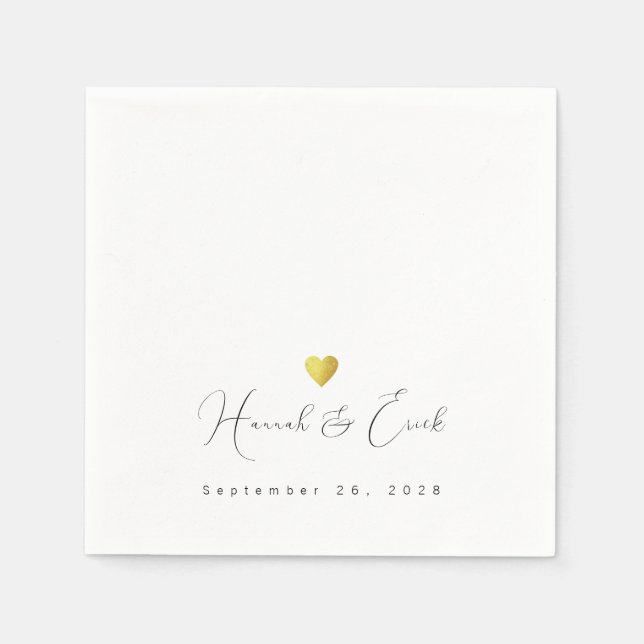 Servilleta De Papel Boda Firmado Elegantemente (Anverso)