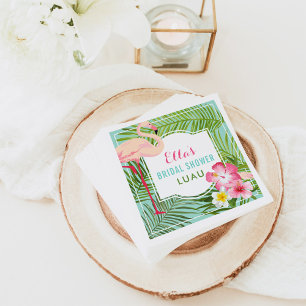 Servilleta De Papel Boda Flamingo Rosado Tropical Ducha Nodal Luau