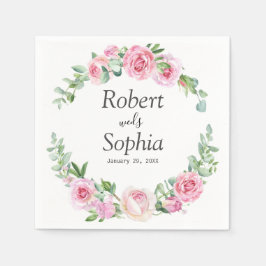Servilleta De Papel Boda Flor de Rosa Rubor