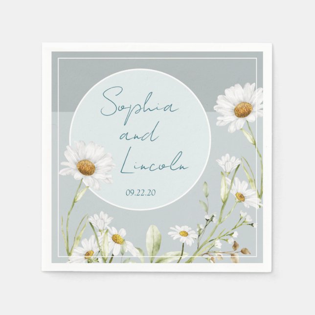 Servilleta De Papel Boda Floral (Anverso)