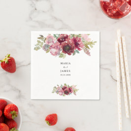 Servilleta De Papel Boda floral acuarela de verano