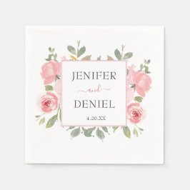 Servilleta De Papel Boda floral acuarela de verano