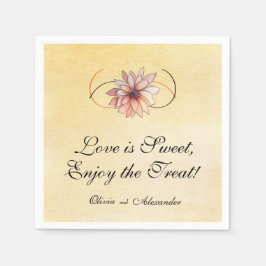 Servilleta De Papel Boda Floral Acuarela Otoño Terracota Amarillo