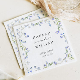 Servilleta De Papel Boda Floral Azul