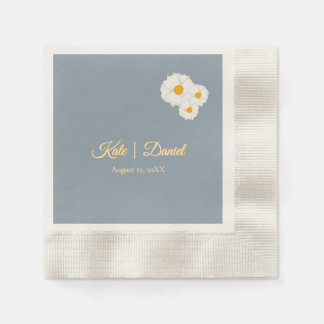 Servilleta De Papel Boda Floral Azul Polvoriento