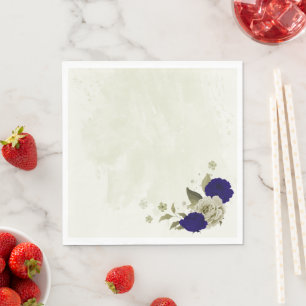 Servilleta De Papel Boda floral beige azul real