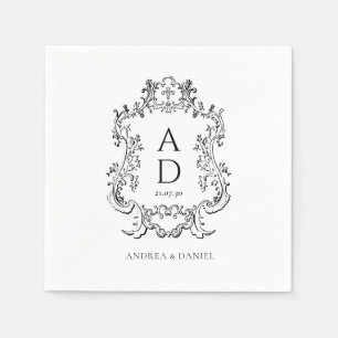 Servilleta De Papel Boda floral blanca simple