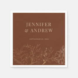 Servilleta De Papel Boda Floral Boho