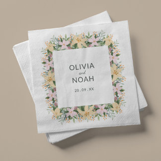 Servilleta De Papel Boda floral boho