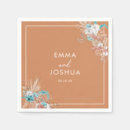 Servilleta De Papel Boda floral boho elegante