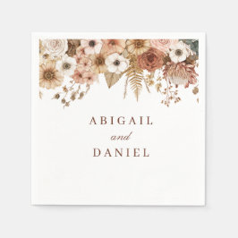Servilleta De Papel Boda floral boho elegante