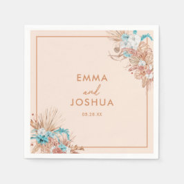 Servilleta De Papel Boda floral boho moderna