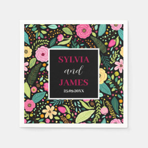 Servilleta De Papel Boda Floral Boho moderno