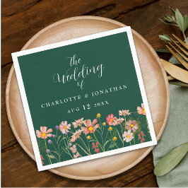 Servilleta De Papel Boda floral boho silvestre verde
