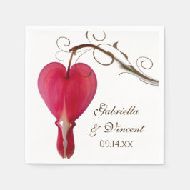 Servilleta De Papel Boda Floral Cardíaco Sangrado Rojo