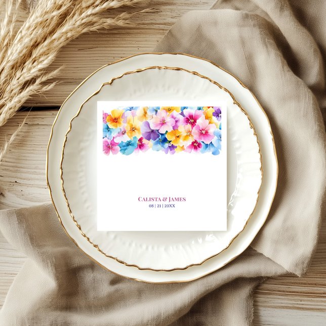 Servilleta De Papel Boda floral colorida (Subido por el creador)