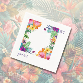 Servilleta De Papel Boda floral colorido de hawaiana tropical