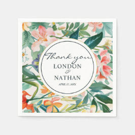 Servilleta De Papel Boda floral colorido y floreciente