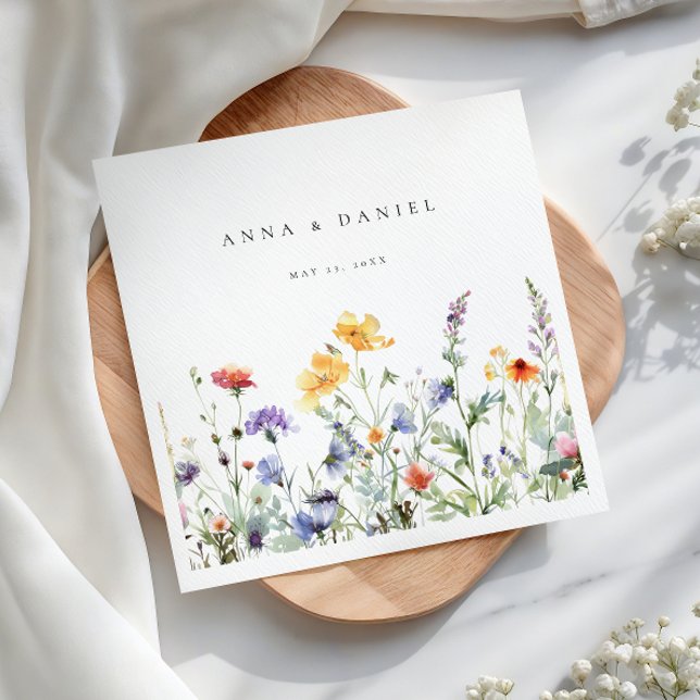 Servilleta De Papel Boda Floral de acuarela vibrante (Subido por el creador)