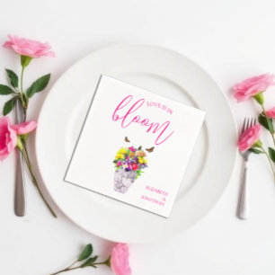 Servilleta De Papel Boda floral de amor en flor