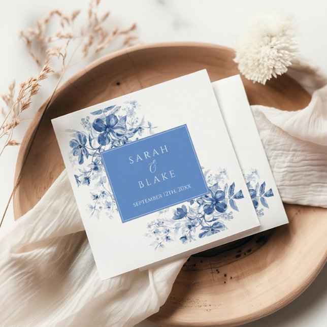 Servilleta De Papel Boda Floral de Blue Toile (Subido por el creador)